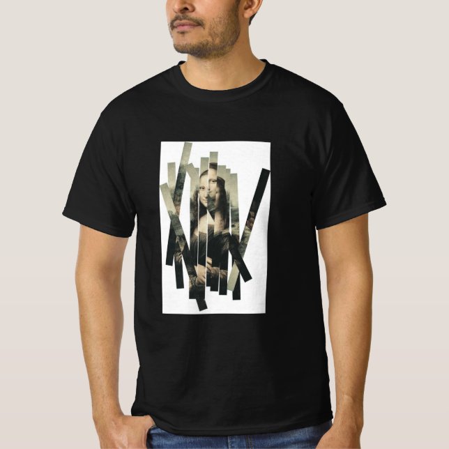Fragmenté Portrait T-shirt – Esthétique Abstraite  (Devant)