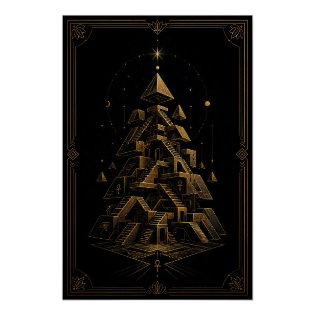 Fragmented Egyptian Temple Labyrinth Poster (Devant)
