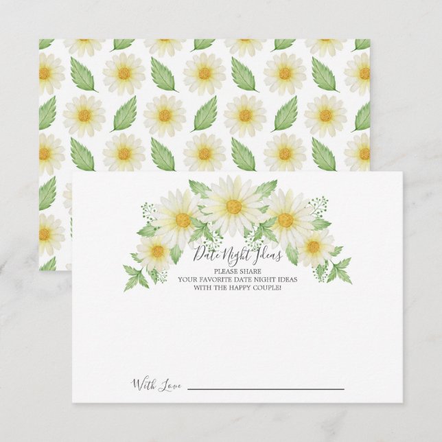 Fraîche Daisy Date Idée Nuit Carte (Devant / Derrière)