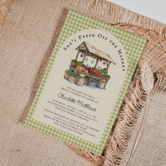 Fraîche hors du marché Invitation à la douche nupt (Fresh Off the Market Bridal Shower Invitation )