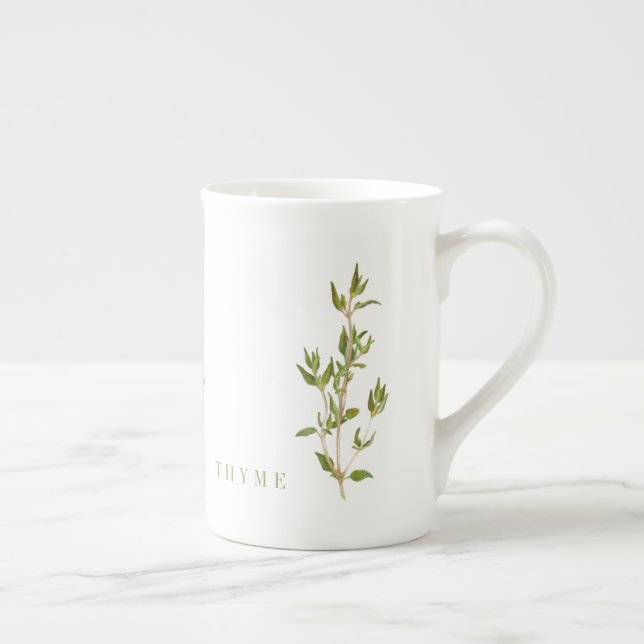 FRAÎCHE THYME Bone China Mug (Droite)