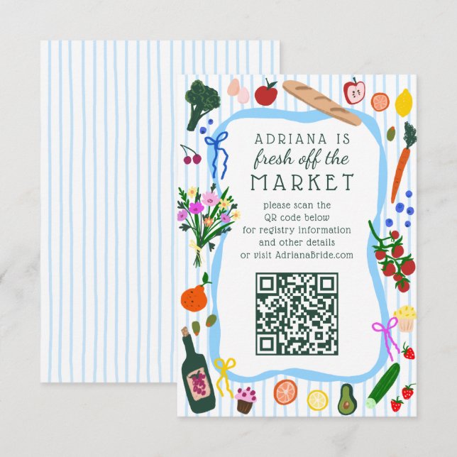 FRAÎCHEMENT ARRIVÉ SUR LE MARCHÉ Carte de douche d (Devant / Derrière)