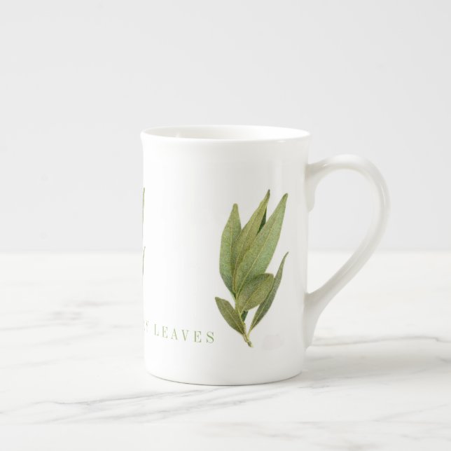 FRAÎCHEMENT BAY FEUILLE Bone China Mug (Droite)
