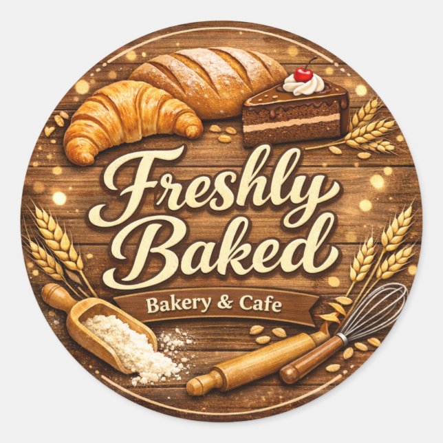 Fraîchement Cuisiné – Logo Autocollant Boulangerie (Devant)