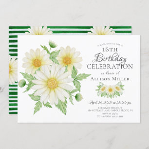 Fraîcheur Florale 16e anniversaire Invitation