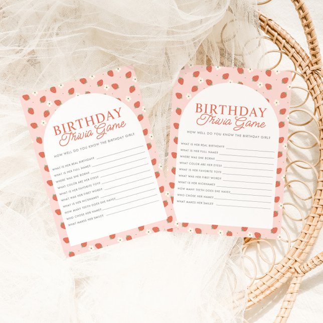 Fraise 1er Anniversaire Filles Anniversaire Trivia (Créateur téléchargé)