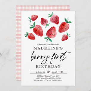 fraise 1er anniversaire Invitation premier Berry S