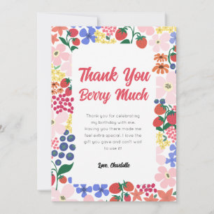 Fraise 1er Carte de remerciements d'anniversaire