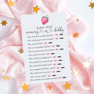 Fraise Baby shower "Guess Who" Jeu