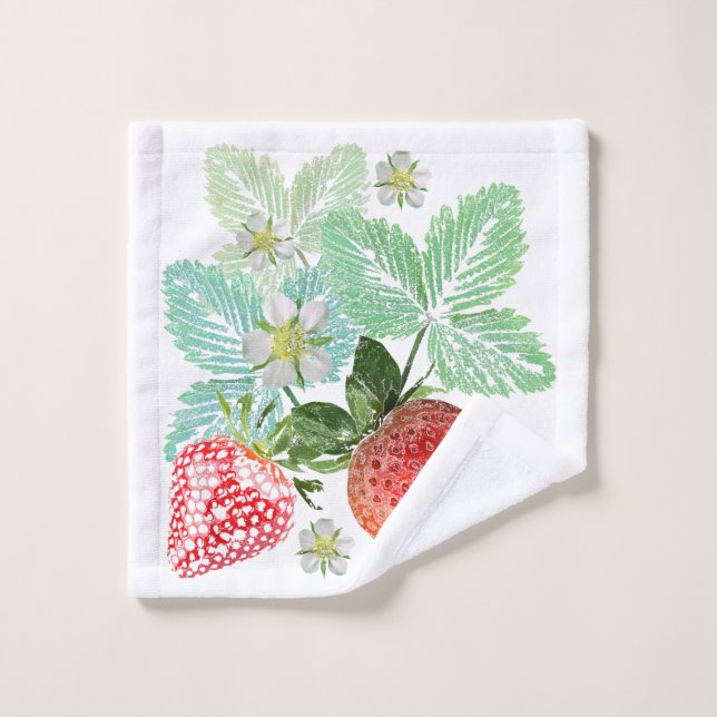 Fraise, baie, rouge, frais, mûr, sucré, nourriture (Gant de toilette)