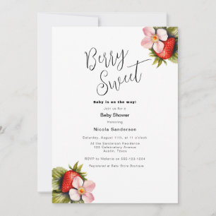 Fraise Berry Baby shower doux Invitation