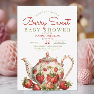 Fraise Berry Baby shower doux Invitation