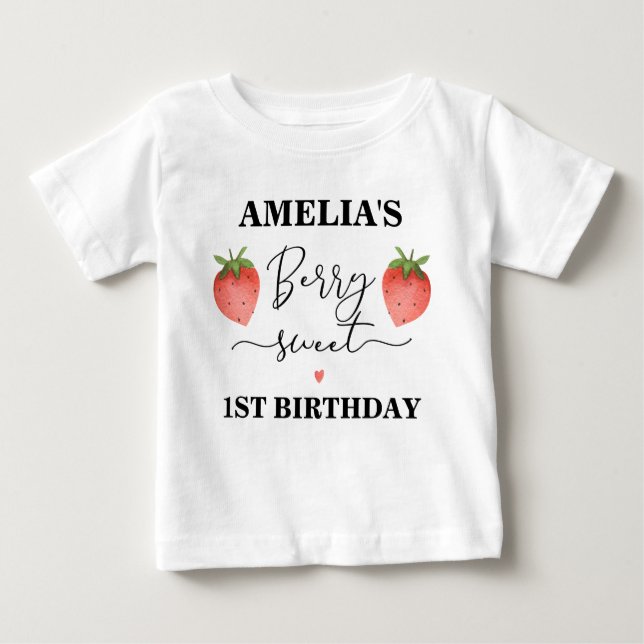 Fraise Berry doux t-shirt 1er anniversaire (Devant)