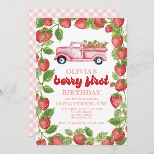 Fraise Berry Invitation d'un premier anniversaire