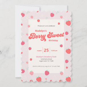 Fraise Berry Sweet Anniversaire Été Invitation