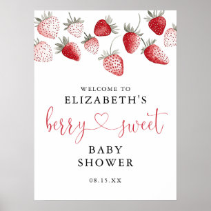 Fraise Berry Sweet Baby shower Affiche de bienvenu