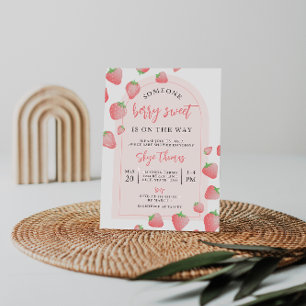 Fraise Berry Sweet Boho Baby shower Invitation
