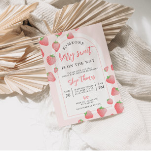 Fraise Berry Sweet Boho Baby shower Invitation