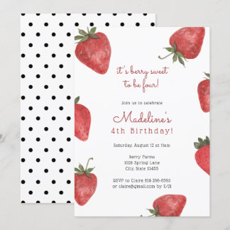 Fraise Berry Sweet Invitation d'anniversaire
