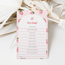 Fraise Cher Bébé Voeux Baby shower Jeu