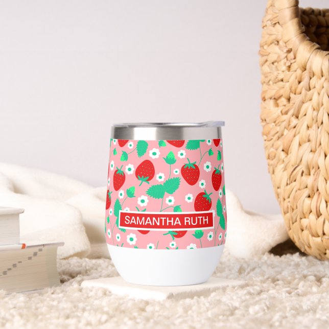 Fraise et Fleurs marguerites personnalisées mignon (Salon)