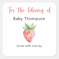 Fraise - Étiquette de livre pour Baby Shower, livr