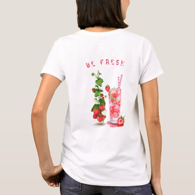 Fraise fraîche Boisson T-shirt amusant - Texte per (Dos)
