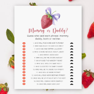 Fraise - jeu de baby shower maman ou papa
