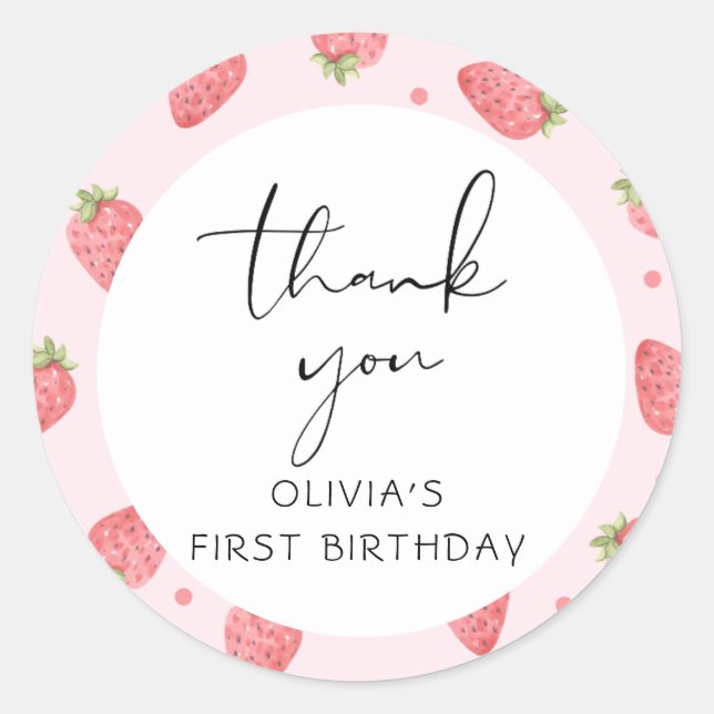 Fraise Merci Berry Favoriser les étiquettes cadeau (Devant)