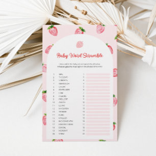 Fraise Mot Mot Baby shower Scramble Jeu