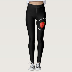 Fraise Nom de la fille Black Sport Leggings