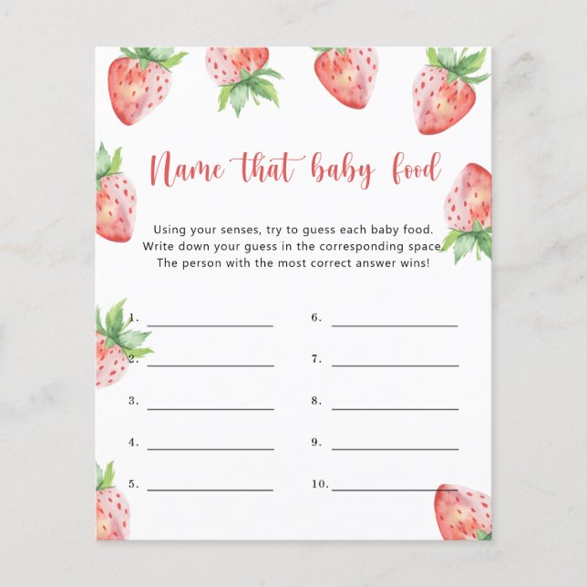 Fraise - Nom du bébé jeu de douche Aliments (Devant)