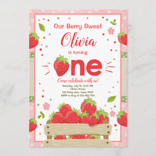Fraise Premier anniversaire Invitation Fruit d'été