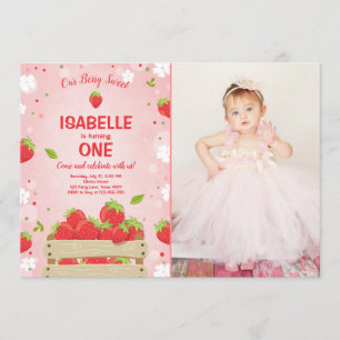 Fraise Premier anniversaire Invitation Fruit d'été