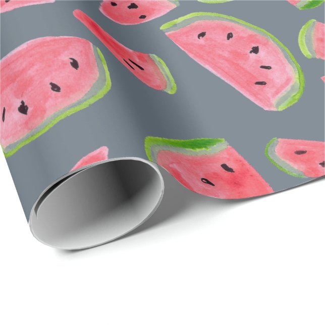 Fraise sauvage sur papier cadeau gris envelopper a (Coin rond)