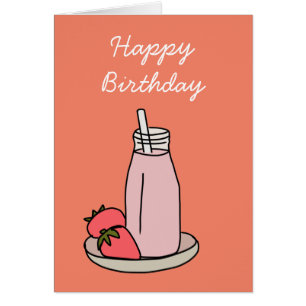 Fraise sucrée milkshake rose mignon