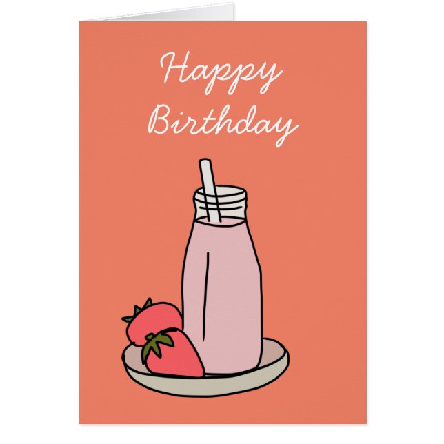 Fraise sucrée milkshake rose mignon (Devant)