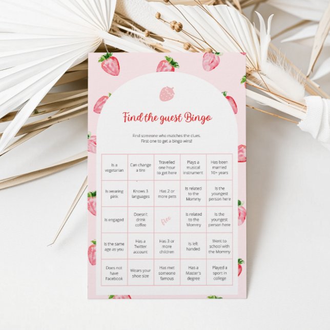 Fraise Trouver L'Invité Bingo Baby shower Jeu (Créateur téléchargé)