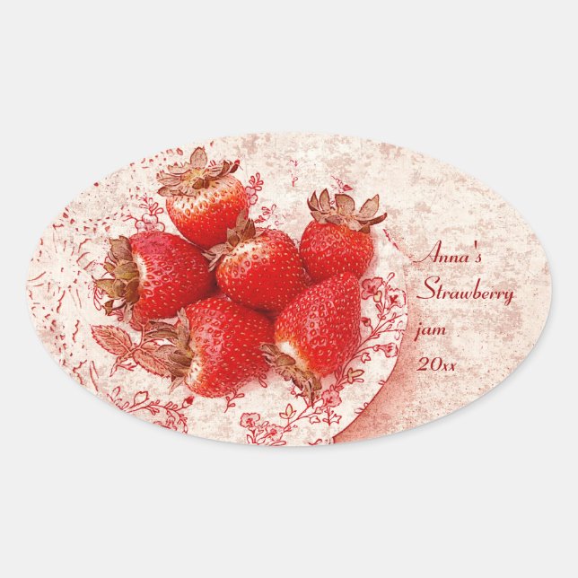 fraise - vieux pays style confiture étiquette de c (Devant)