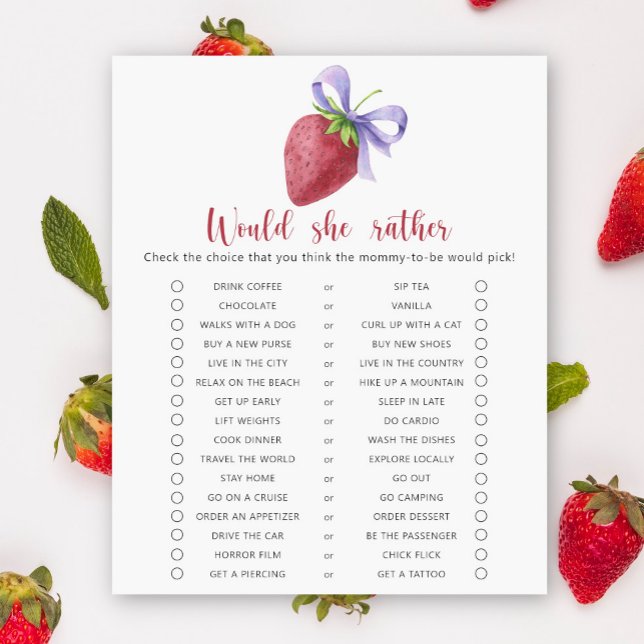 Fraise / Voudrait-Elle Plaire Baby shower Jeu (Créateur téléchargé)