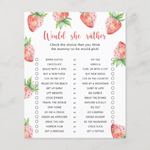 Fraise / Voudrait-Elle Plaire Baby shower Jeu