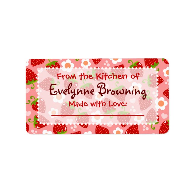 Fraises Cuisson sur mesure / Étiquettes de jarre (Devant)