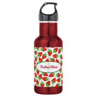 Fraises Cute Kids Bouteille d'eau avec nom