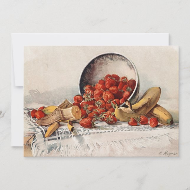 Fraises et bananes dans un panier | E. Meyner (Devant)