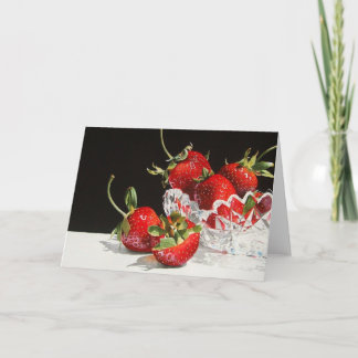 Fraises et carte de voeux en cristal