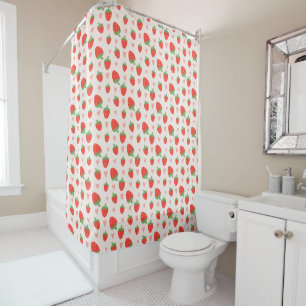Fraises et Coeurs Douche Rideau