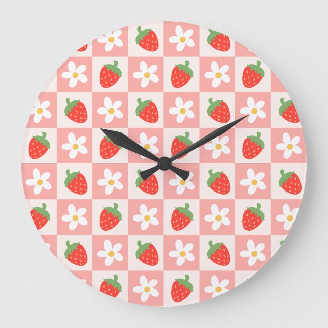 Fraises et Fleurs Douces Horloge (Recto)