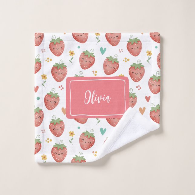 Fraises Kawaii Mignonnes (Gant de toilette)