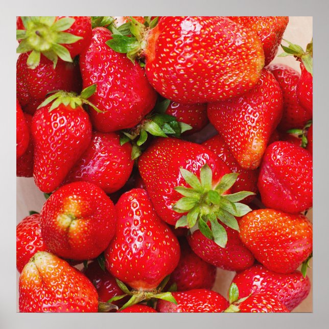 Fraises / Poster de cuisine en bois (Devant)