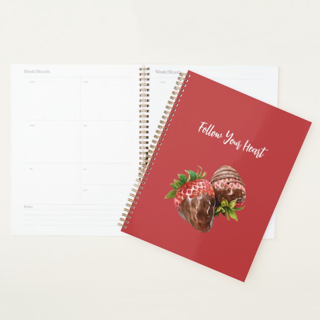 Fraises recouvertes de chocolat rouge   (Devant avec enveloppe)